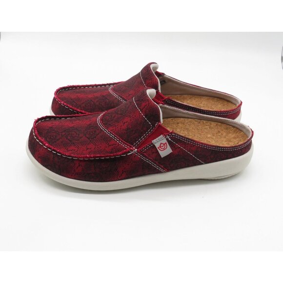 Spenco Women's Red Slip-On Clogs Cork Insole Size 7 Comfort Support NIB - Picture 6 of 8